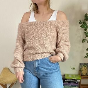 Rue 21 Pale Pink Off the Shoulder Sweater XL